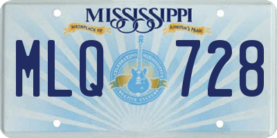 MS license plate MLQ728
