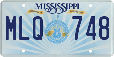 MS license plate MLQ748
