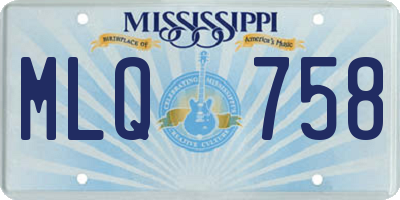 MS license plate MLQ758