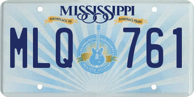 MS license plate MLQ761