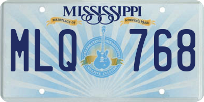 MS license plate MLQ768