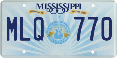 MS license plate MLQ770