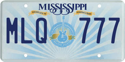 MS license plate MLQ777