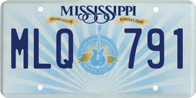 MS license plate MLQ791