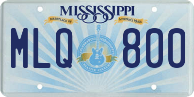 MS license plate MLQ800