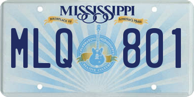 MS license plate MLQ801