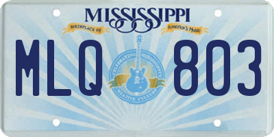 MS license plate MLQ803