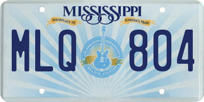 MS license plate MLQ804