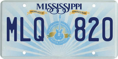 MS license plate MLQ820