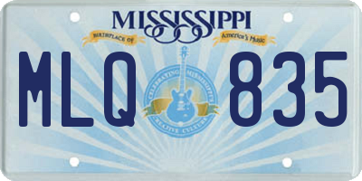 MS license plate MLQ835