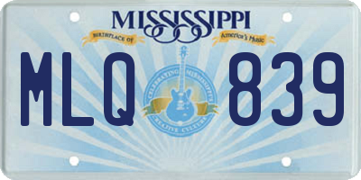 MS license plate MLQ839