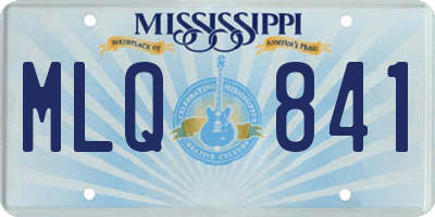 MS license plate MLQ841