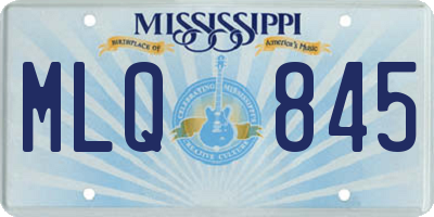 MS license plate MLQ845