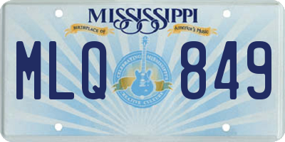 MS license plate MLQ849
