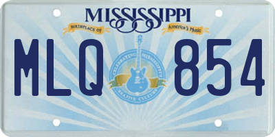 MS license plate MLQ854
