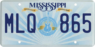 MS license plate MLQ865