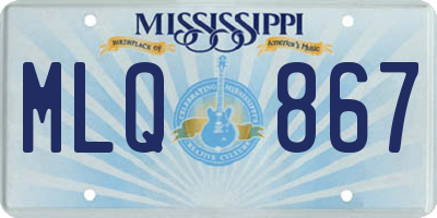 MS license plate MLQ867