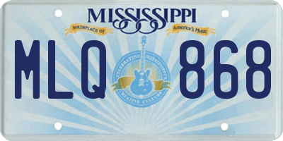 MS license plate MLQ868