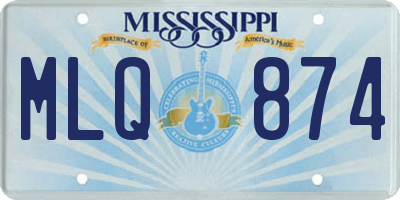 MS license plate MLQ874