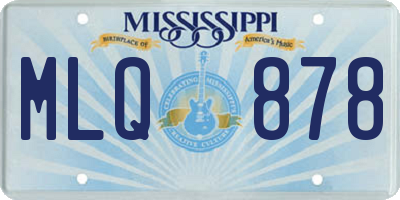 MS license plate MLQ878