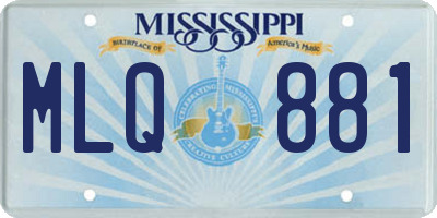 MS license plate MLQ881