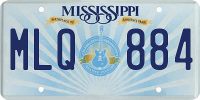 MS license plate MLQ884