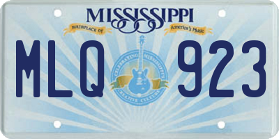 MS license plate MLQ923