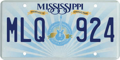 MS license plate MLQ924