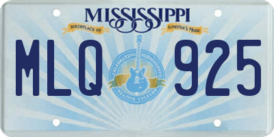 MS license plate MLQ925