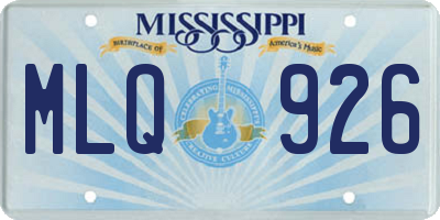 MS license plate MLQ926