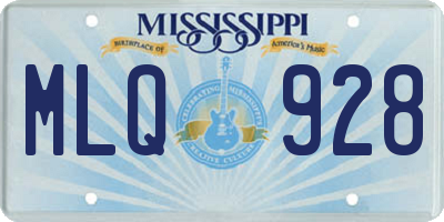 MS license plate MLQ928