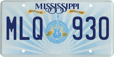 MS license plate MLQ930