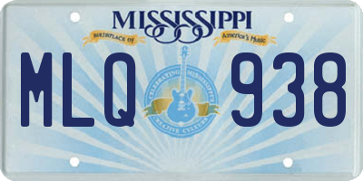 MS license plate MLQ938
