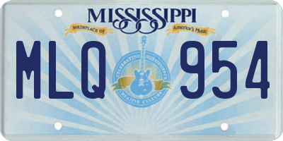 MS license plate MLQ954