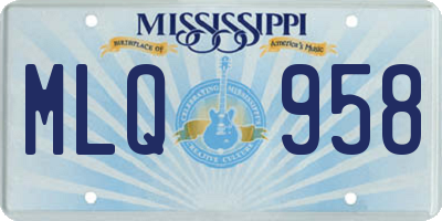 MS license plate MLQ958