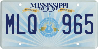 MS license plate MLQ965