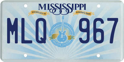 MS license plate MLQ967