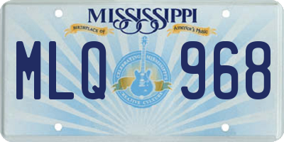 MS license plate MLQ968