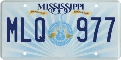 MS license plate MLQ977