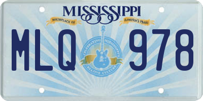 MS license plate MLQ978