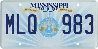 MS license plate MLQ983