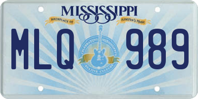 MS license plate MLQ989