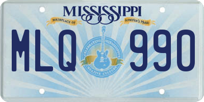 MS license plate MLQ990