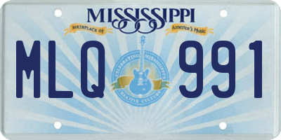 MS license plate MLQ991