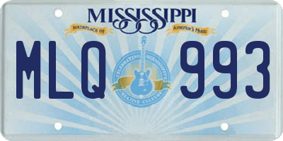 MS license plate MLQ993