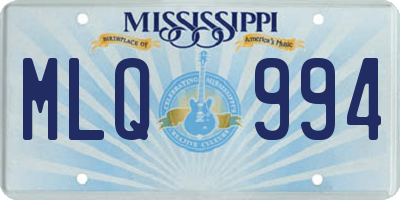 MS license plate MLQ994