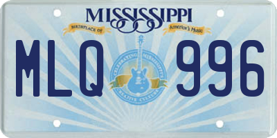 MS license plate MLQ996