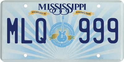MS license plate MLQ999