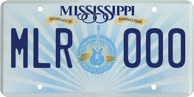 MS license plate MLR000