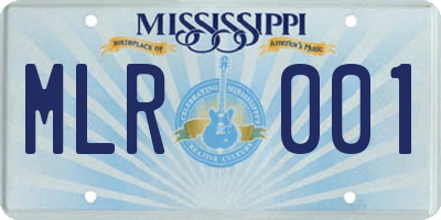 MS license plate MLR001